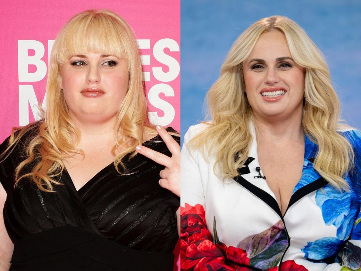 Rebel Wilson in 2011 and 2024.