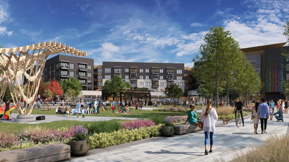A rendering showcases a proposed redevelopment of Garden State Plaza in Paramus