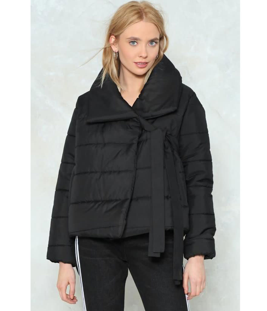 <p>Padded Jacket, $90 (on sale $27), <a rel="nofollow noopener" href="http://www.nastygal.com/quilt-while-the-going-is-good-padded-jacket/AGG90064-1.html" target="_blank" data-ylk="slk:nastygal.com;elm:context_link;itc:0;sec:content-canvas" class="link ">nastygal.com</a> </p>