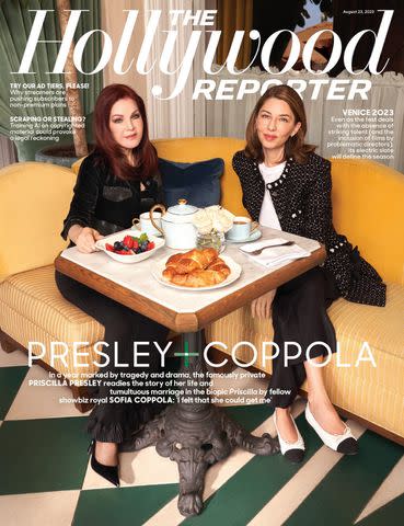 <p>Melodie McDaniel</p> Priscilla Presley and Sofia Coppola on the cover on <em>The Hollywood Reporter</em>