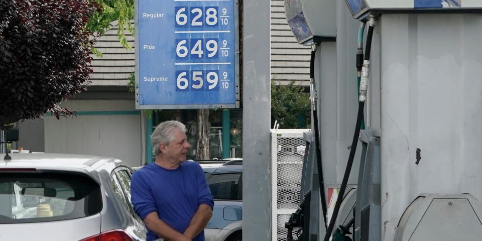 Gas prices over the $6 dollar mark are displayed at a gas station in Sacramento, Calif., Friday, May 27, 2022.