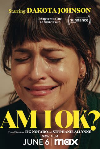 <p>Warner Bros. Pictures/Max</p> Dakota Johnson in 'Am I Ok?'