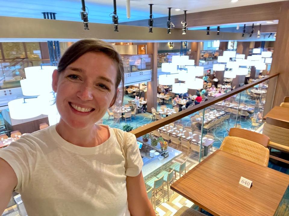 The author in Carnival Vista's largest dining room.