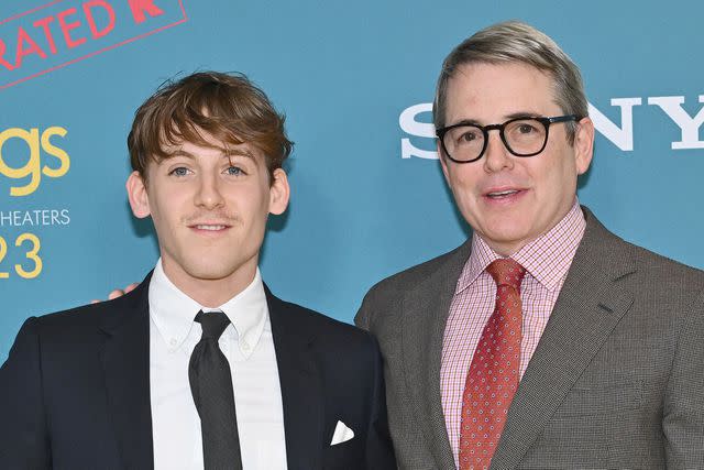 <p>ANGELA WEISS/AFP via Getty </p> Matthew Broderick and his son James Wilkie Broderick