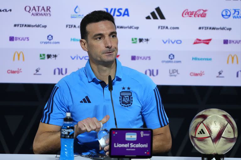 Conferencia de prensa de la Selección Argentina, previa a la final de mañana frente a Francia. Lionel Scaloni. 17/12/22