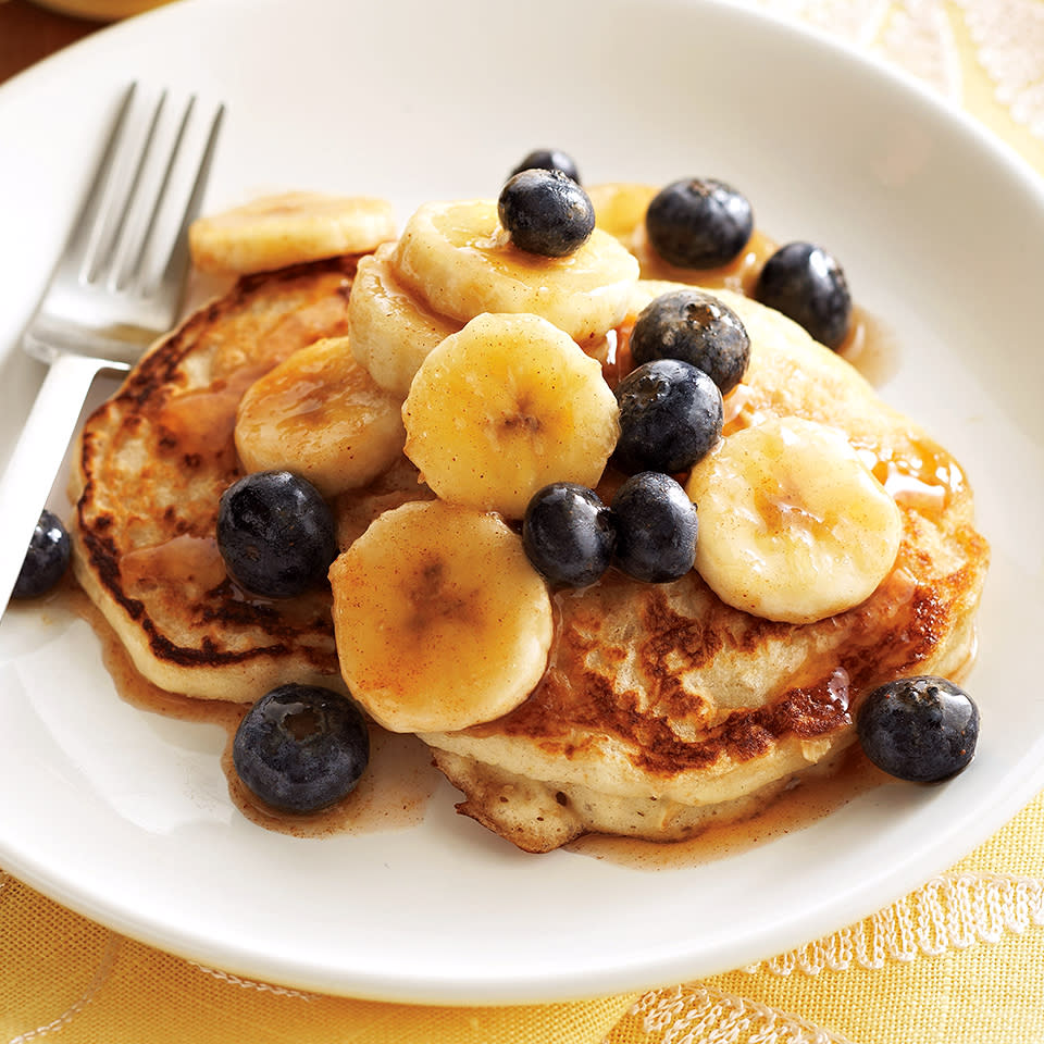 Oatmeal Pancakes with Maple Fruit