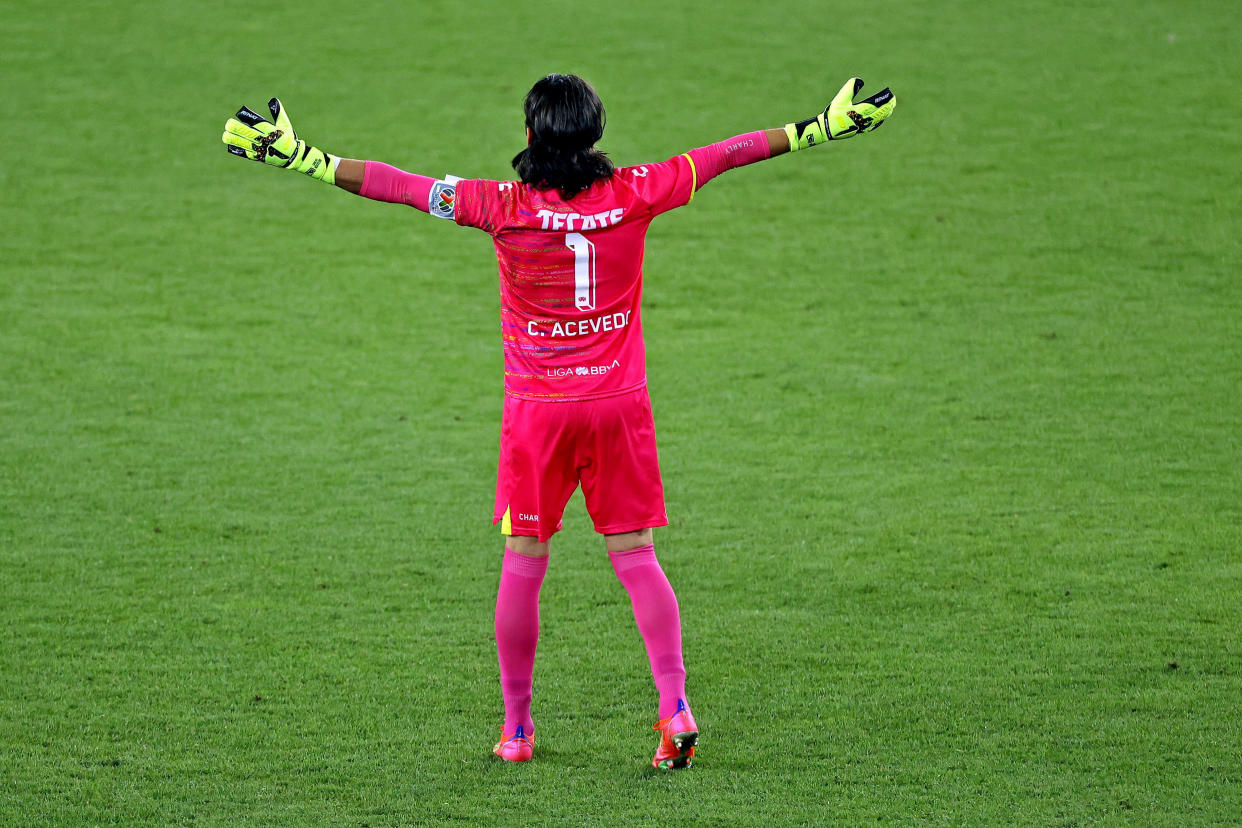 El portero de la Liga MX Carlos Acevedo de Santos Laguna durante el Juego de Estrellas de la MLS en el Allianz Field. (Foto: Matt Krohn-USA TODAY Sports)