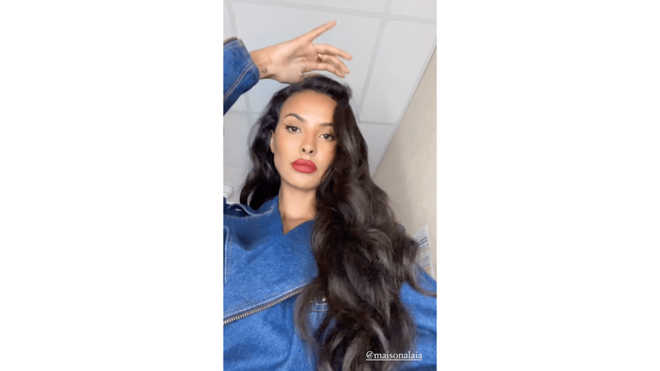 Maya shared a video wearing the coolest denim co-ord of the season