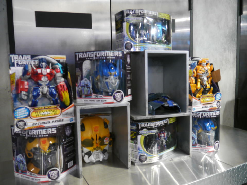 Transformers merchandise available at the Transformers Supply Vault. (Yahoo! photo/Fann Sim)