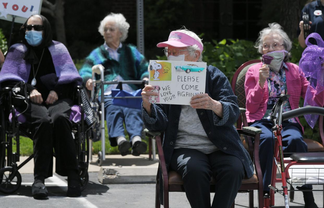 Families and friends of Brookdale Green Hills Cumberland held a parade  fro residents to show support for them and caregivers on Thursday, May 7, 2020 in Nashville.