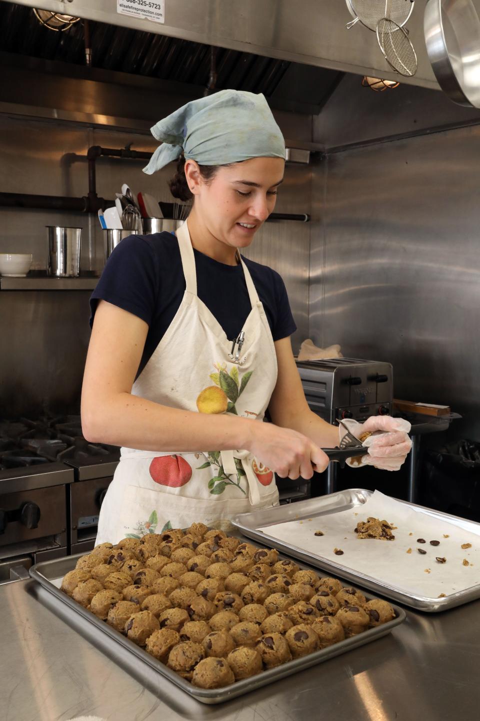 Owner Madison Harnett makes cookies at the Hudson Oven, a new shop in Croton-on-Hudson Oct. 12, 2023. The store will sell artisan sourdough breads, scones, cookies, crackers, cake, granola, biscuits, stews, soups, salads, dips and roast chicken.