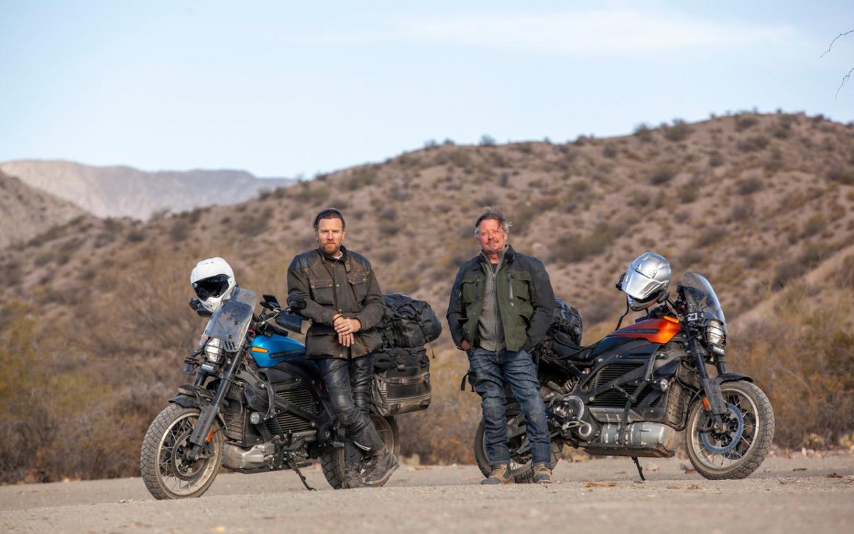 Long Way Up is the third of Ewan McGregor and Charley Boorman’s long-distance travel-doc odysseys by motorbike - Apple TV+