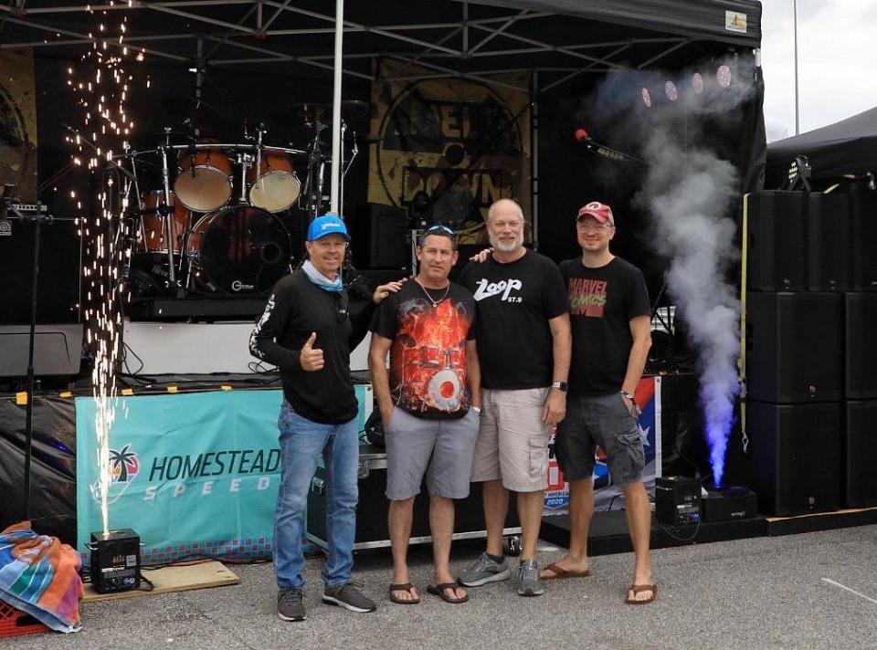 St. Lucie rock band MeltDown takes their act on the road during race weeks.