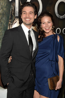 Steven Strait and Lynn Collins at the Madrid premiere of 10,000 B.C.