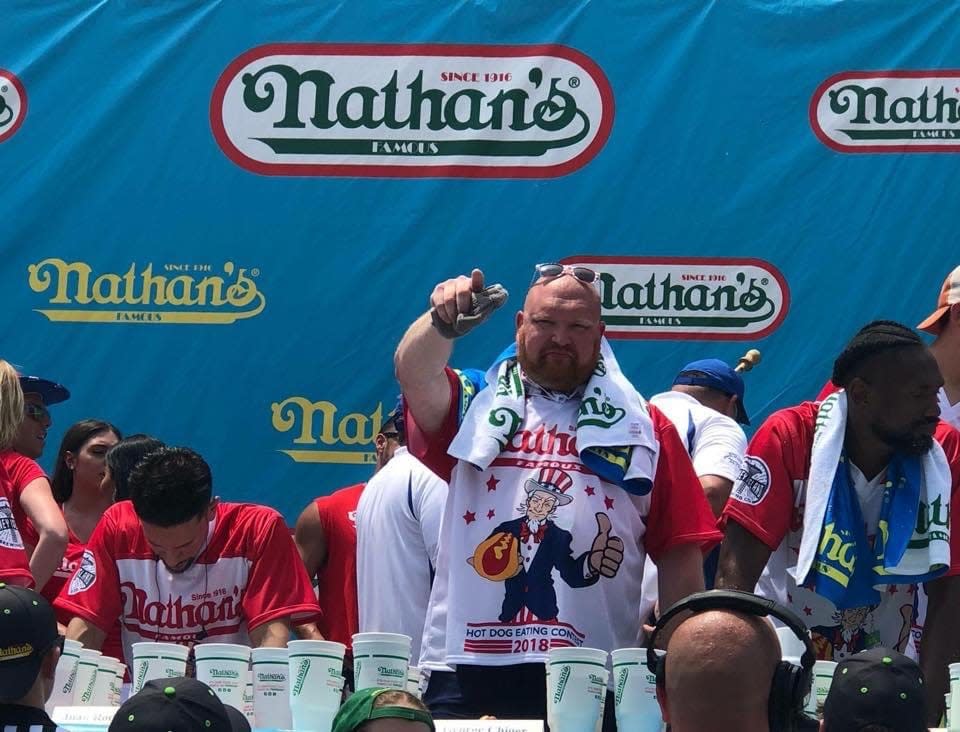 George Chiger of Pocono Pines will compete in Nathan’s Famous Hot Dog Contest on July 4 in Coney Island.