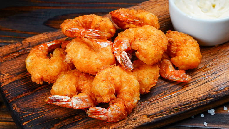 Close-up of fried shrimp 