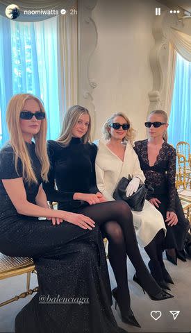 Naomi Watts, Nicole Kidman and their daughters at Balenciaga.