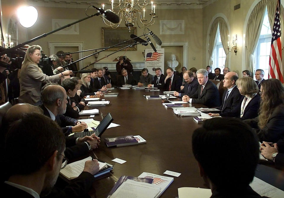 President Clinton meets with technology leaders, including Peiter “<span class="copyright">Alamy</span>