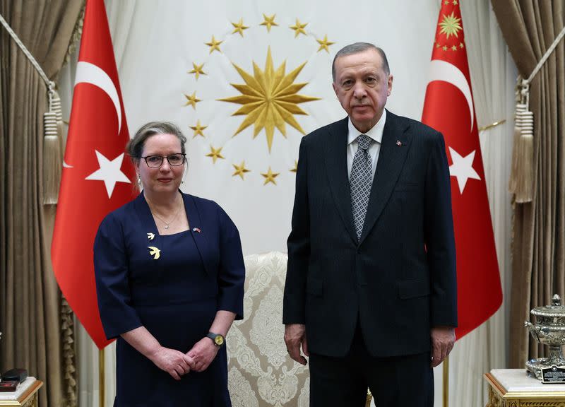 Turkish President Erdogan meets with Israel's new ambassador to Ankara Irit Lillian