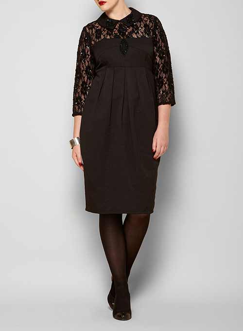 <b>Top 50 Christmas party dresses: </b>Swan By Clements Ribeiro Lace Embellished Rebecca Dress, <a href="http://www.evans.co.uk/webapp/wcs/stores/servlet/ProductDisplay?beginIndex=0&viewAllFlag=&catalogId=33054&storeId=12553&productId=7245429&langId=-1&categoryId=&searchTerm=swan&pageSize=24" rel="nofollow noopener" target="_blank" data-ylk="slk:Evans;elm:context_link;itc:0;sec:content-canvas" class="link ">Evans </a>£95