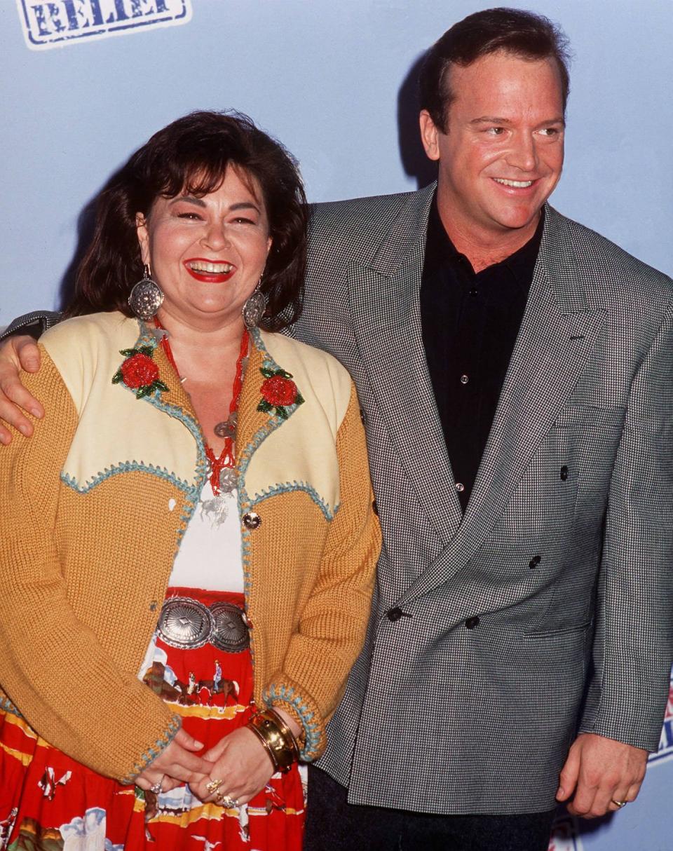 <div class="inline-image__caption"><p>Roseanne Barr with Tom Arnold, circa 1990.</p></div> <div class="inline-image__credit">Kypros</div>