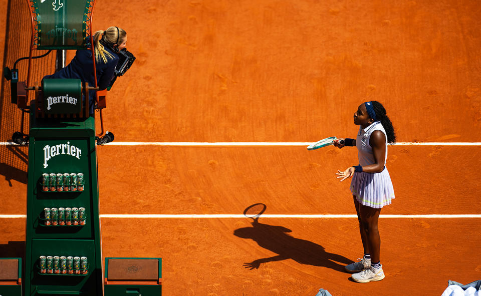 Coco Gauff, pictured here during her loss to Iga Swiatek at the French Open.