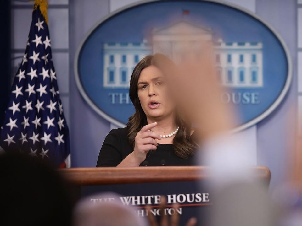 Sarah Huckabee Sanders fights tears after child's question on school shootings