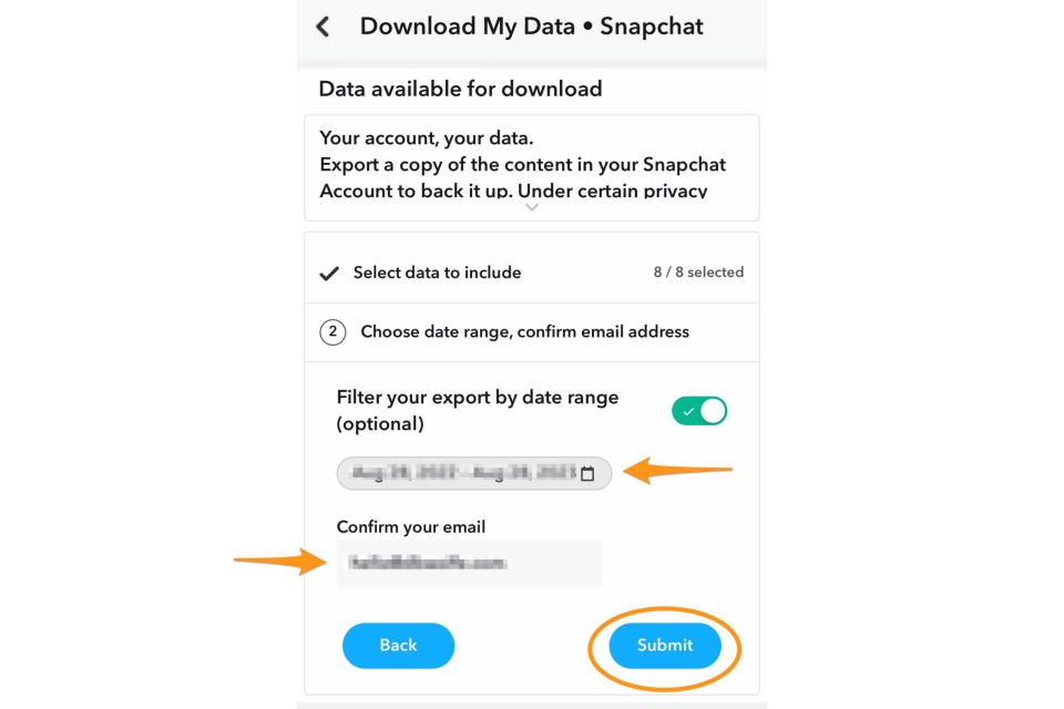 Snapchat's profile screen.