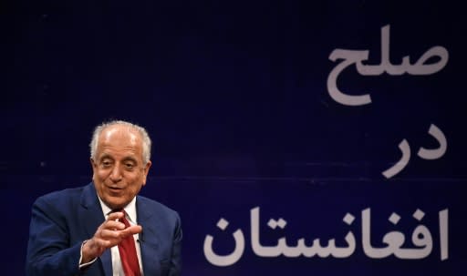 Zalmay Khalilzad, who is leading US negotiations with the Taliban, speaks in April 2019 in Kabul