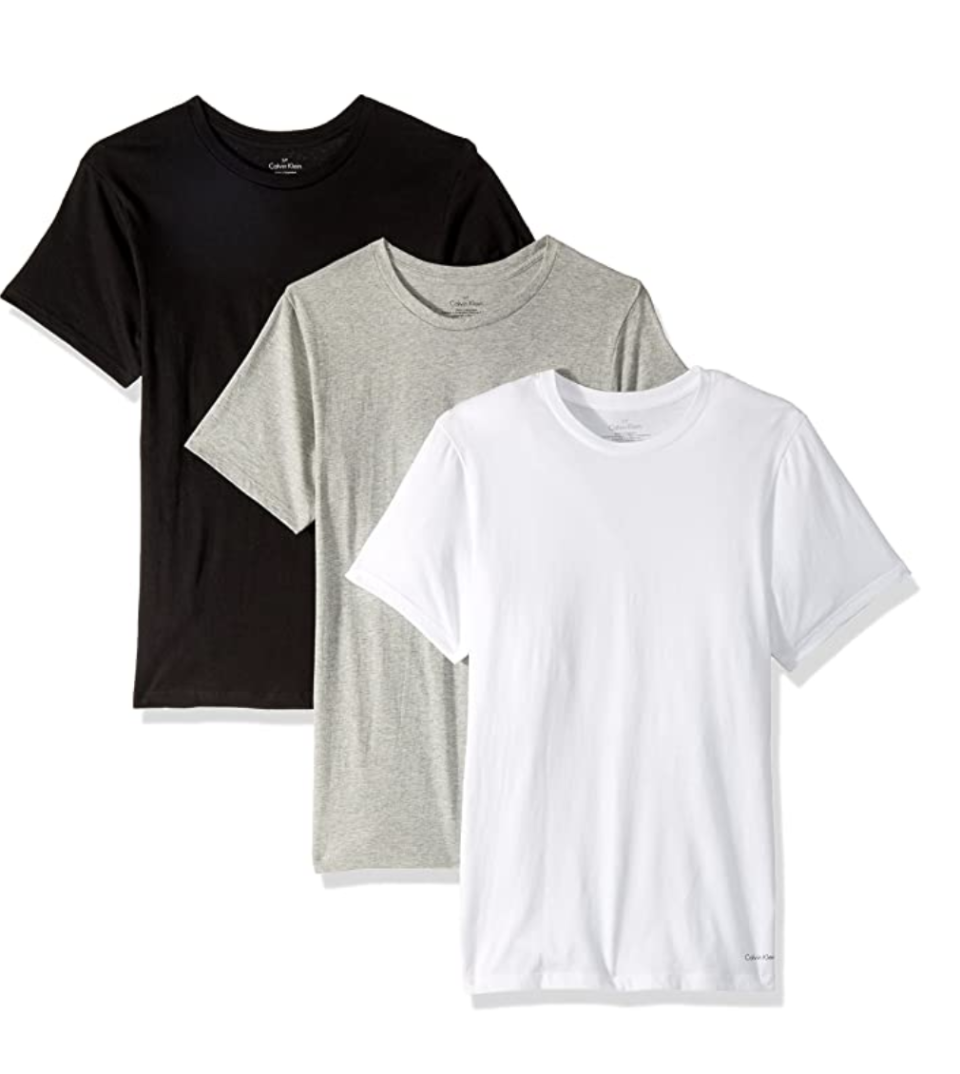 Calvin Klein men's cotton classics multipack crew-neck t-shirts. (PHOTO: Amazon)