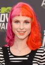 <p> Williams show us that hot pink can, in fact, go halfsies with a blood-orange dye job. </p>