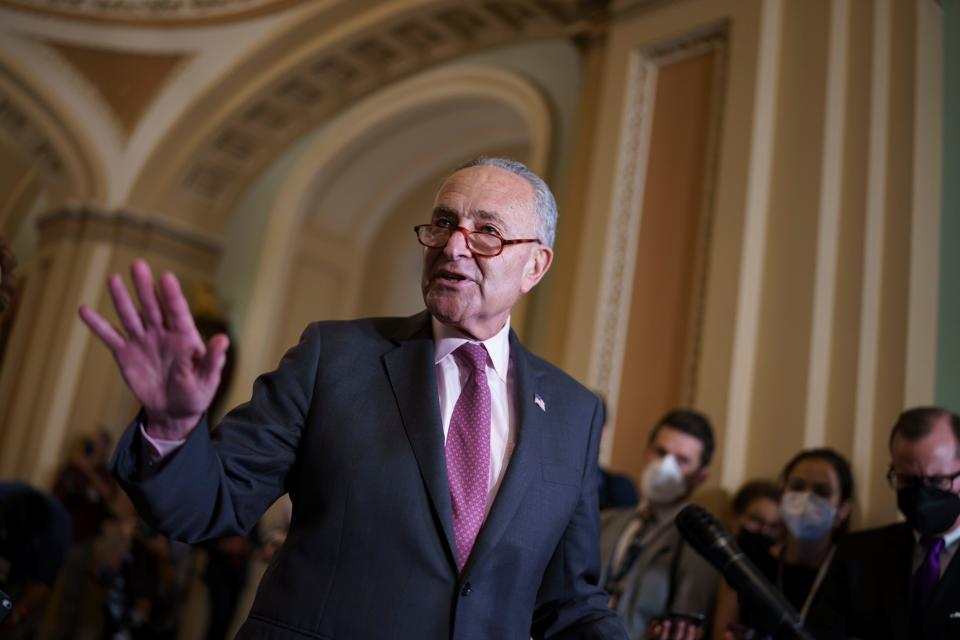 “By the end of the week the Senate must – must – get a bill to president’s desk to address the acute crisis of the debt limit,” Majority Leader Chuck Schumer, D-N.Y., says.