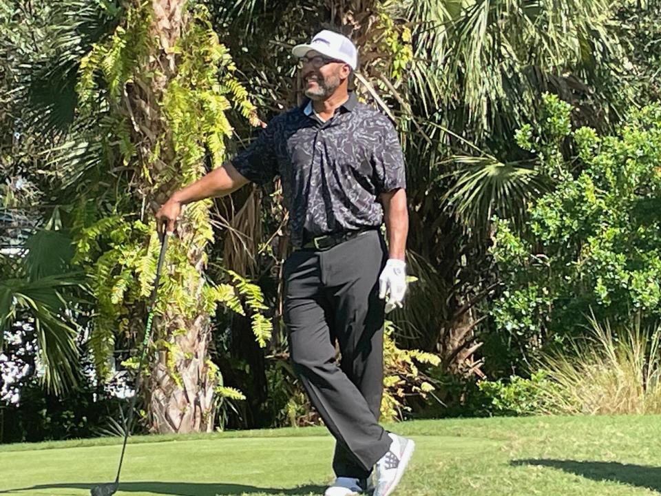 Former MLB player Gary Sheffield participated in the October Foundation Celebrity Golf Classic at the Floridian National Golf Club in Palm City on Monday, Jan. 30, 2023.