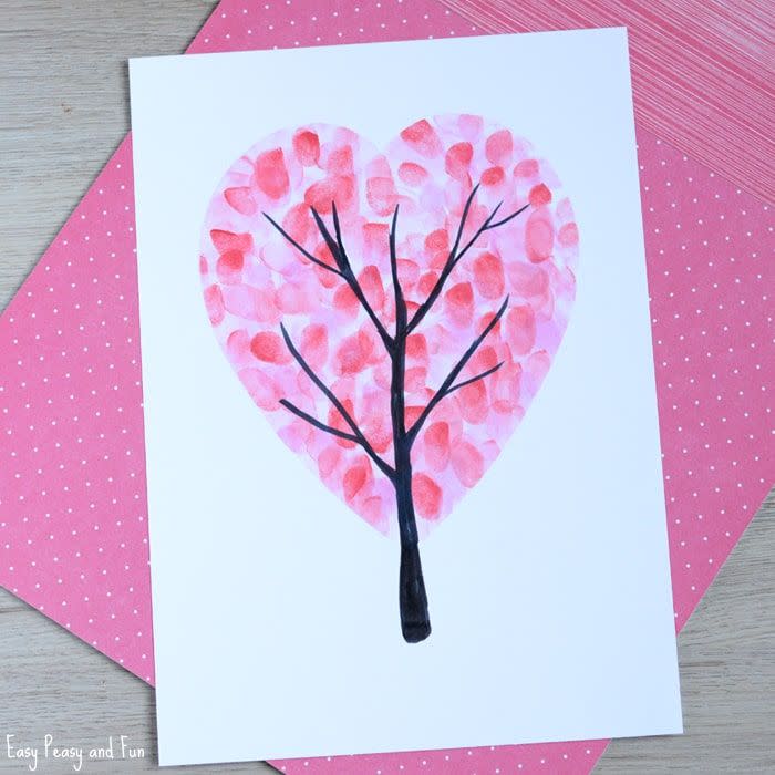 Valentine Heart Fingerprint Tree