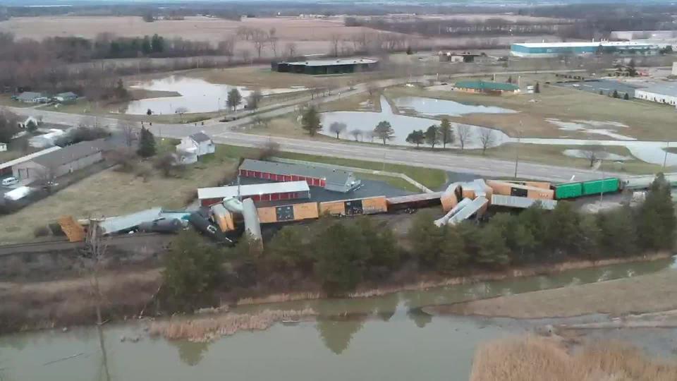 BREAKING: Drone Footage of Train Derailment near Clark County Fairground