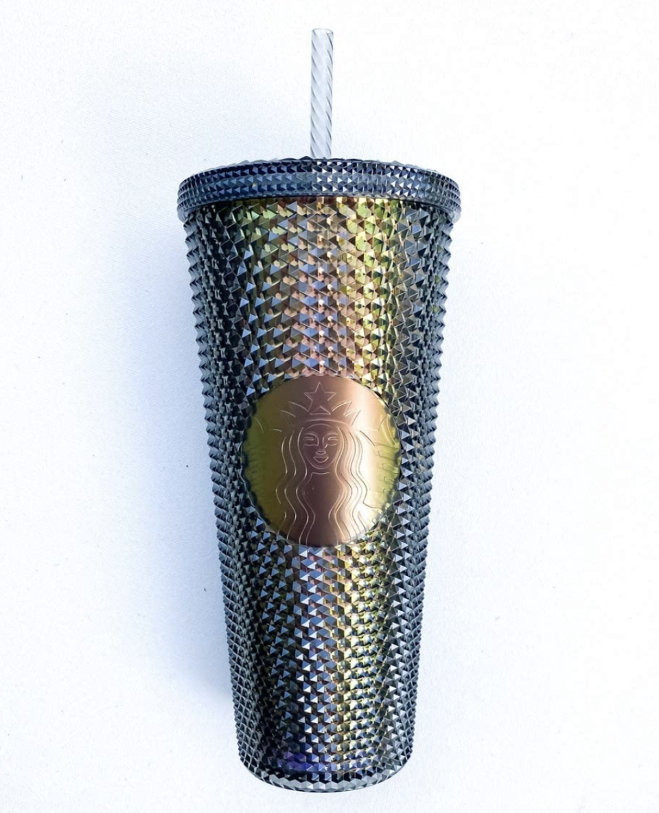 Limited Edition Black and Gold Iridescent Studded Tumbler