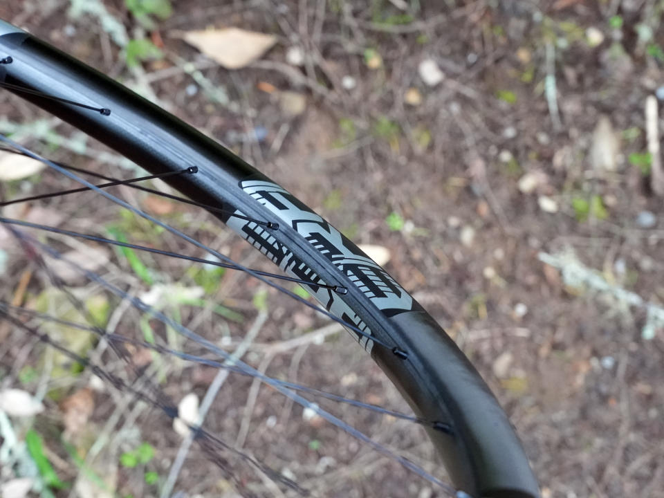 rim closeup on new race face eras carbon MTB wheels