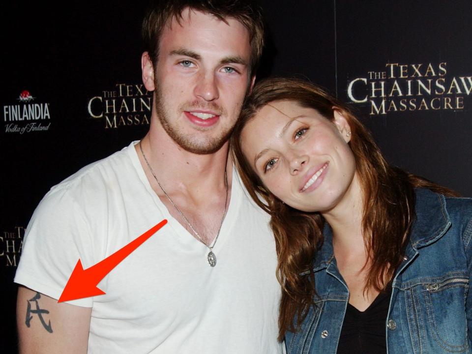 chris evans jessica biel tattoo october 2003