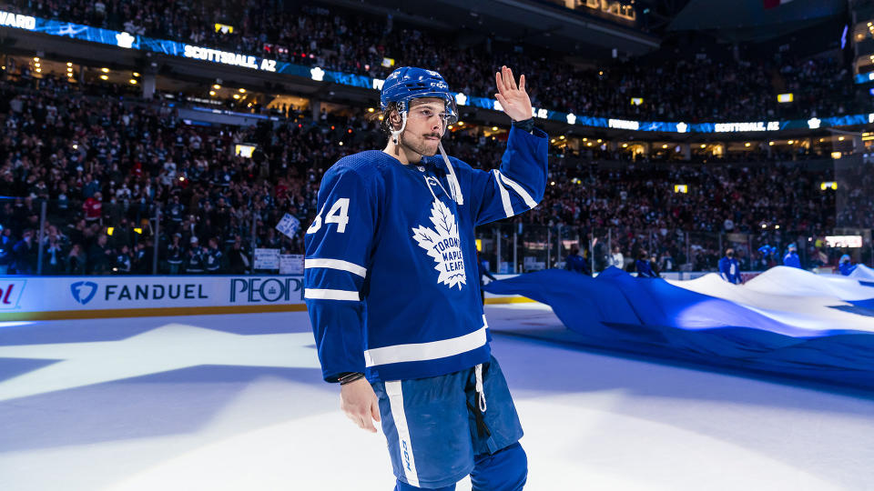 Auston Matthews veut rester avec les Maple Leafs à long terme.  (Photo de Mark Blanch/NHLI via Getty Images)