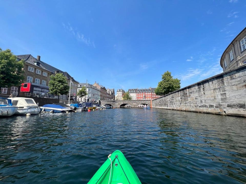 A view of a canal in Copenhagen from a GreenKayak boat.