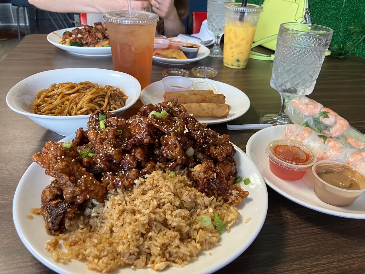 Korean style garlic fried chicken, hibachi noodles and various other sides from Yuki House in Cuyahoga Falls.