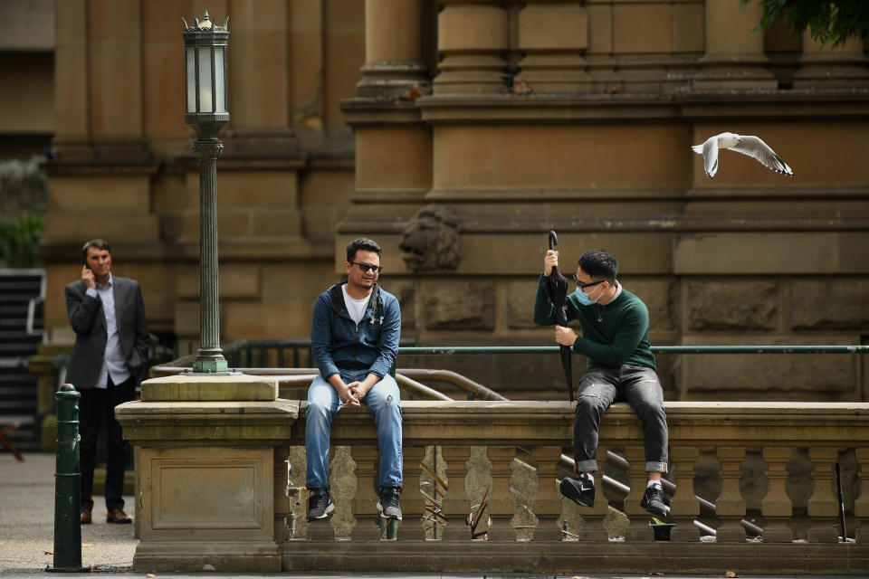 Social distancing on Sydney's streets. Source: AAP