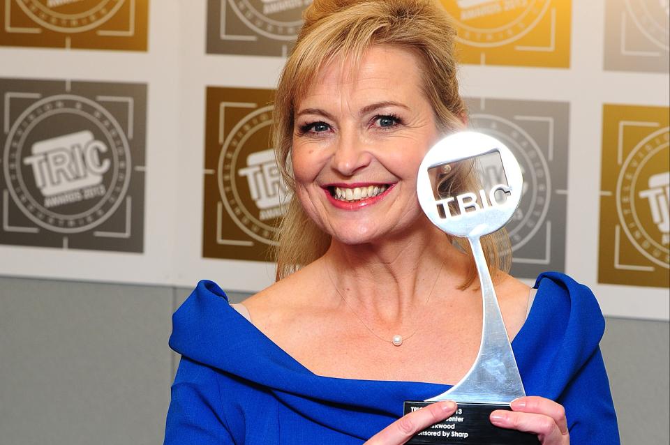 Weather Presenter of the year Carol Kirkwood at the 2013 TRIC Awards, at Grosvenor House on Park Lane, London. (Photo by Ian West/PA Images via Getty Images)