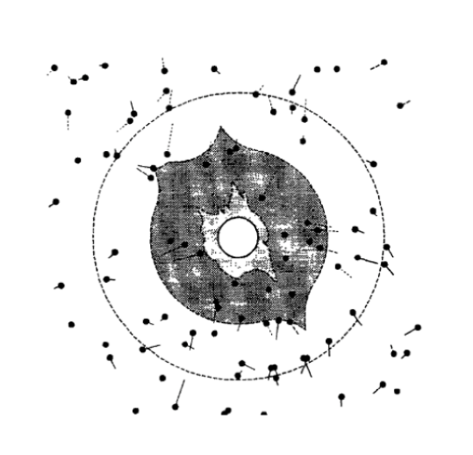 Chart of star displacements from 1923 scientific paper