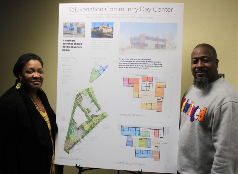 The Foundation for Homeless and Poverty Management Executive Director Drayton Jackson, right, and Chief Operations Officer Diana Sullivan are working toward building a community day center in Bremerton.