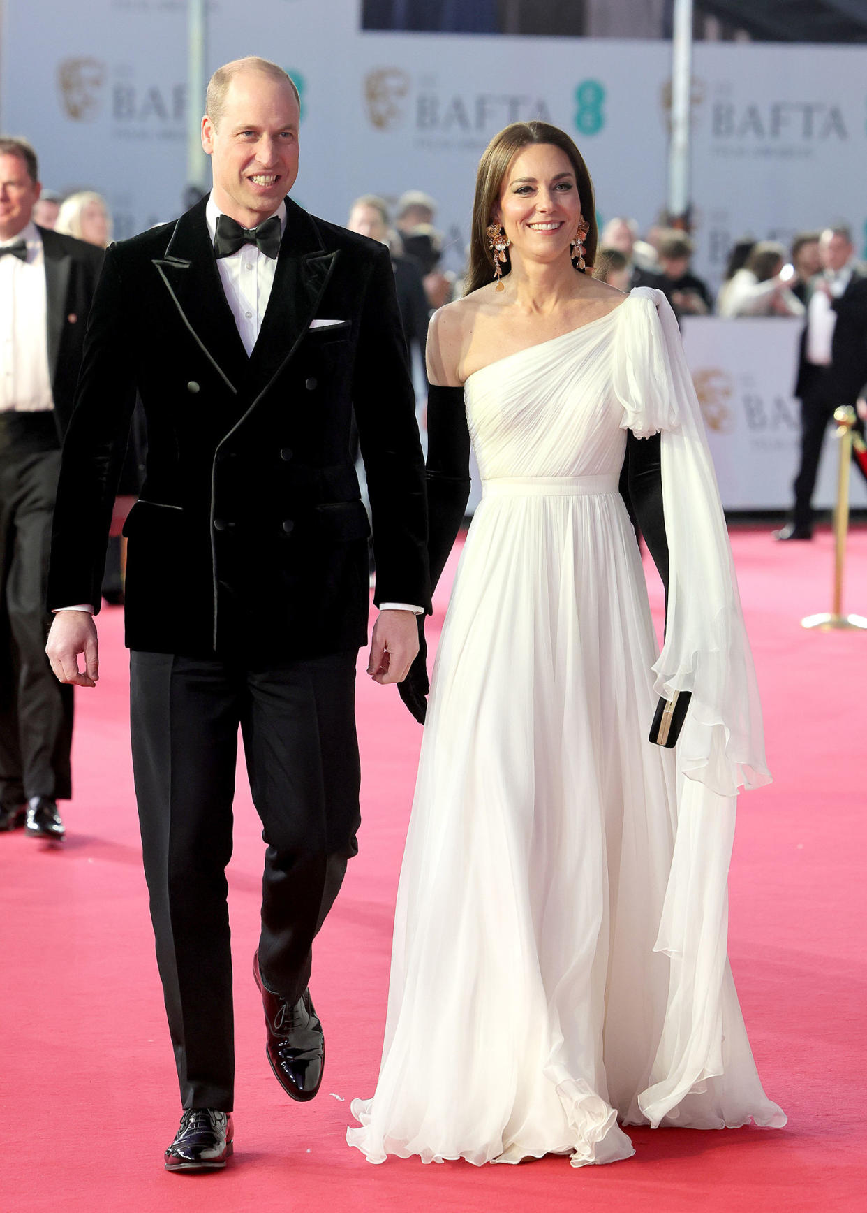 Catherine, Princess of Wales and Prince William, Prince of Wales attend the EE BAFTA Film Awards 2023 at The Royal Festival Hall on February 19, 2023 in London, England. The Prince of Wales, President of the British Academy of Film and Television Arts (BAFTA), and The Princess will attend the Awards ceremony before meeting category winners and EE Rising Star Award nominees. (Chris Jackson / Getty Images)