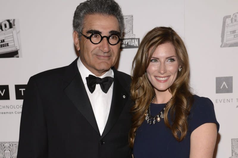 Eugene Levy (L) and daughter, Sarah, attend the presentation of the American Cinematheque Award held at the Beverly Hilton Hotel in Beverly Hills, Calif., in 2012. File Photo by Phil McCarten/UPI