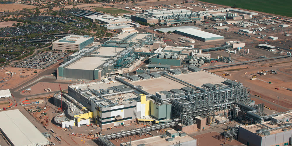  Aeiral view of Intel's Chandler, Arizona manufacturing facility. 