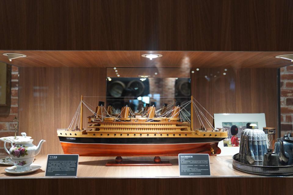 鐵達尼號的模型及歷史資料。