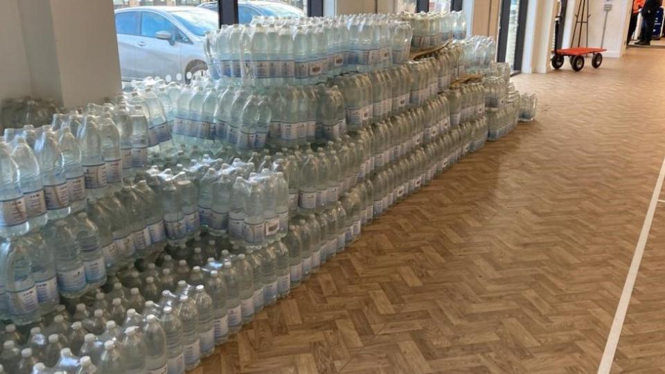 Water bottles at a community center